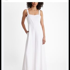 Express White Sleeveless Jumpsuit